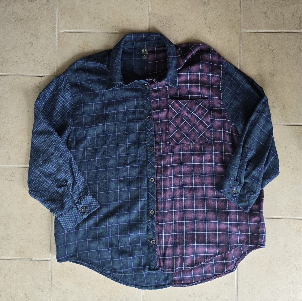 Wild FableWomen's Long Sleeve Hi-Low Oversized Flannel Shirt